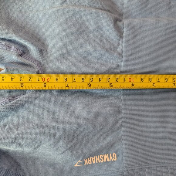 GYMSHARK Leggings Women Small Blue Energy Crop High Waisted Athletic Workout - Picture 3 of 8